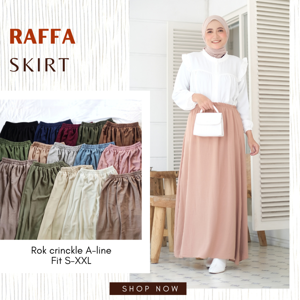 ROK PANJANG CRINCKLE PREMIUM / ROK CRINCKLE JUMBO / ROK KERJA WANITA / ROK PAYUNG / RAFFA SKIRT DEEWIDIY