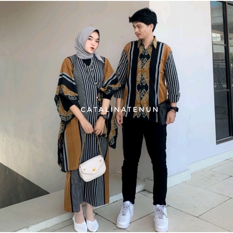 Sandra Couple Tenun Set Blouse Rok dan Kemeja TENUN PREMIUM