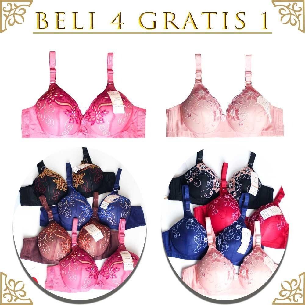 PROMO HEMAT Beli 4 Gratis 1 Bra wanita Tanpa Kawat FF HUANG