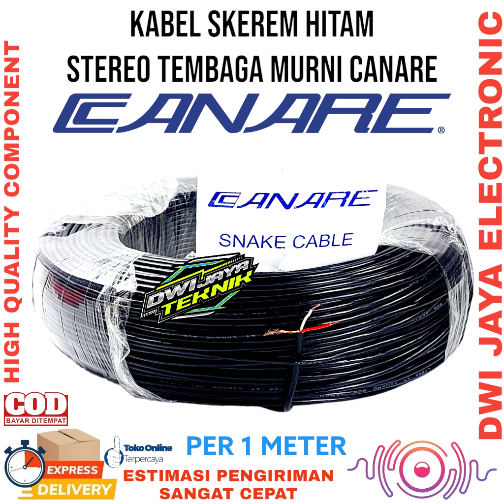 Kabel SKERM Hitam Stereo CANARE kabel SKEREM Tembaga bagus