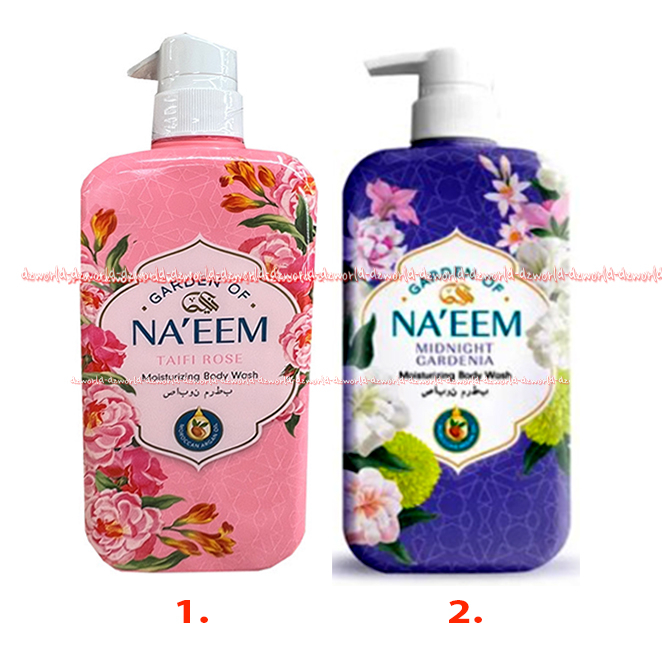 Na'eem Gardern Of Taife Rose 480ml Sabun Mandi Sabun Cair Wangi Bunga Segar Perawatan Tubuh Naeem Sabun Pink Ungu