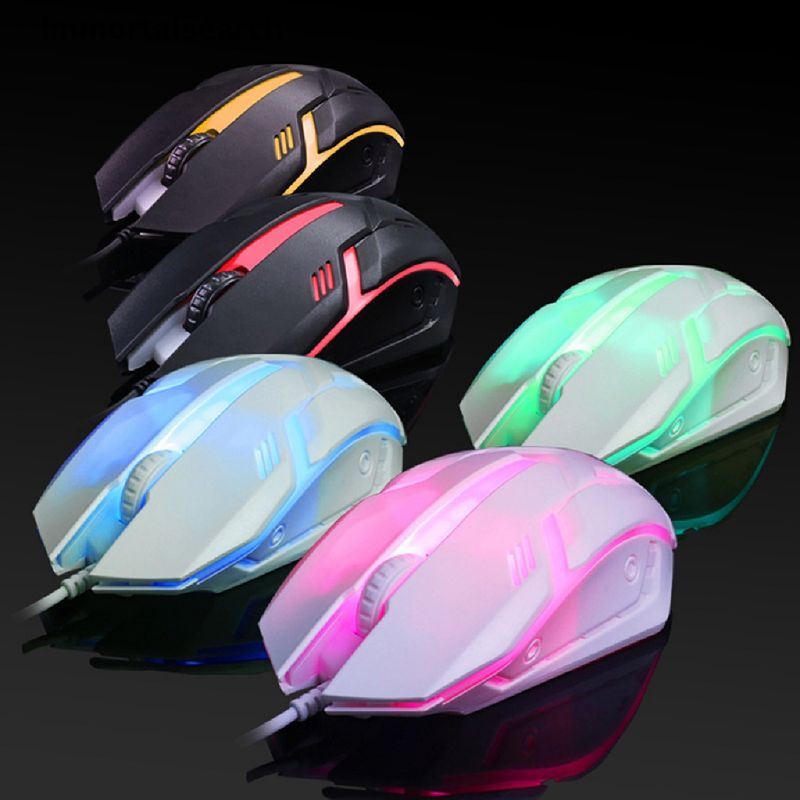 Mouse gaming murah pc usb RGB kabel Wired 3D optical-DPI1000