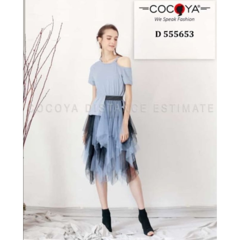 Dress Asimetris Kaos Kombi Tile