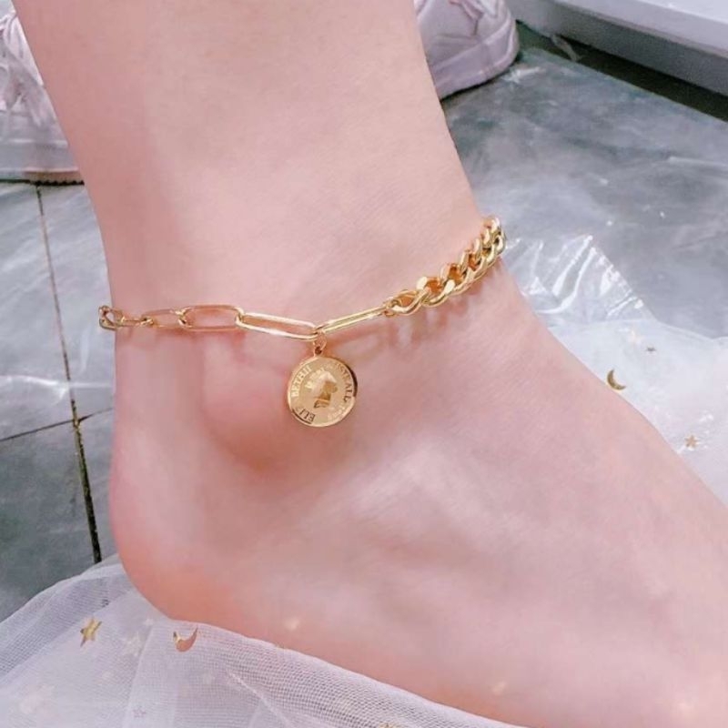 Gelang kaki Titanium asli Premium Quality Gelang kaki rantai Stainless Steel Premium Quality Gk0020