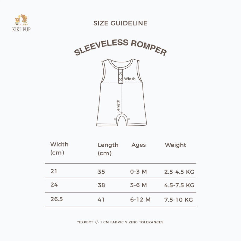 Kiki Pup Sleveless Romper/Jumper Bayi Everyday Basic Collection