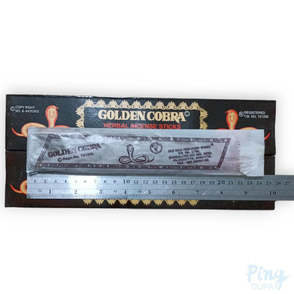 Dupa Golden Cobra Isi 12 Batang  Hio Handmade In India