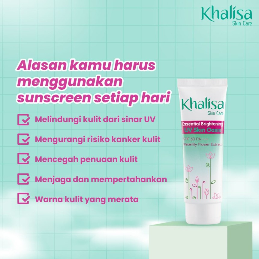 [BPOM] Khalisa Essential Brightening UV SPF50 Skin Oasis 40gr / Khalisa Sunscreen Wajah / Kalisa / Sun Block / MY MOM