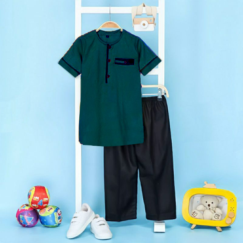 Setelan Anak Baju Koko Kurta Celana Panjang Set Baju dan celana Pakaian Anak 1-12 Tahun