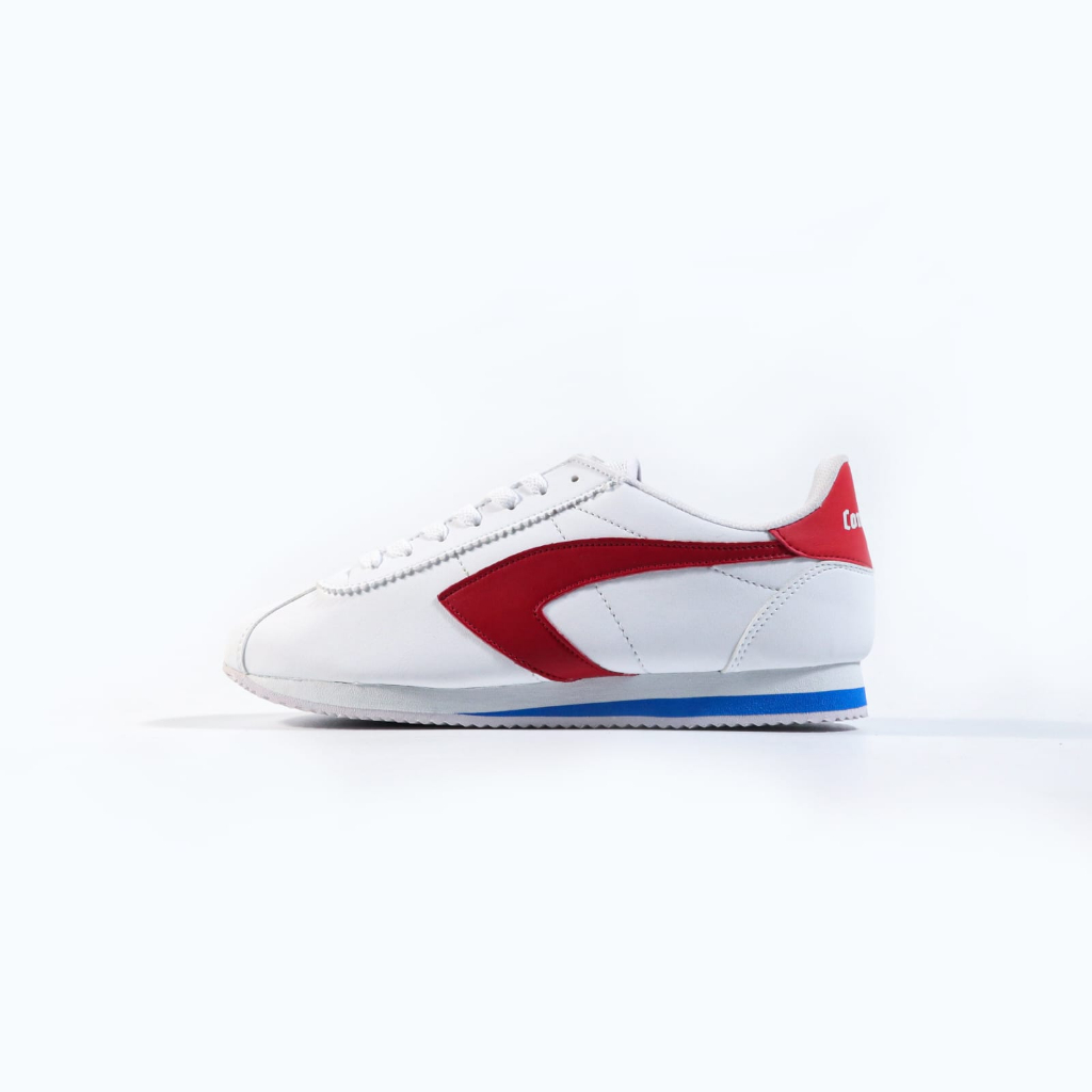 Sepatu Contrust Footwear Enjoy | Putih Merah Biru Sepatu Sneakers Casual Pria Wanita | Sepatu Origin