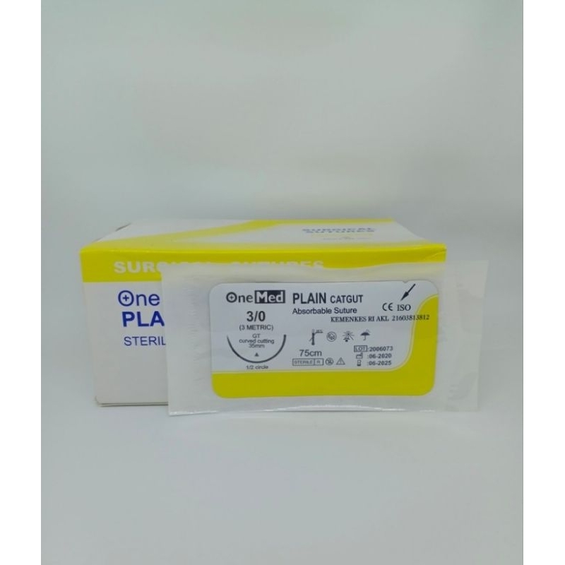 catgut 3/0 plain / catgut 3/0 onemed /plain catgut murah