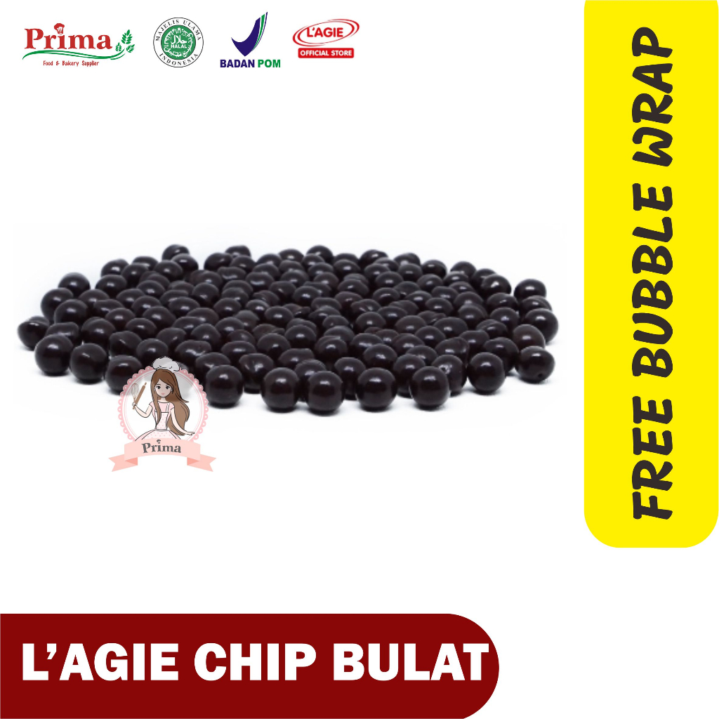 

Choco chips bulat - L'agie (kemasan repack)