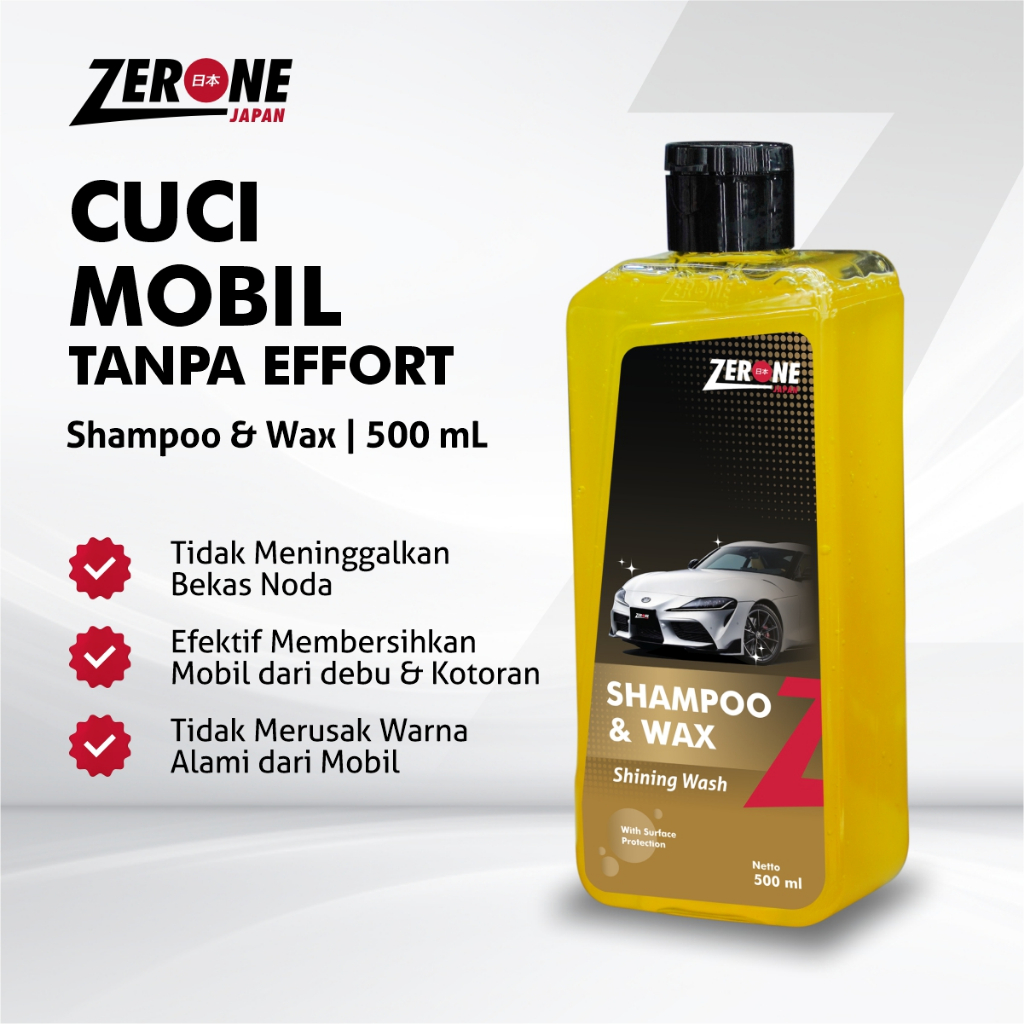 Zerone Car Wash Shampoo Mobil dengan Wax 500 ML