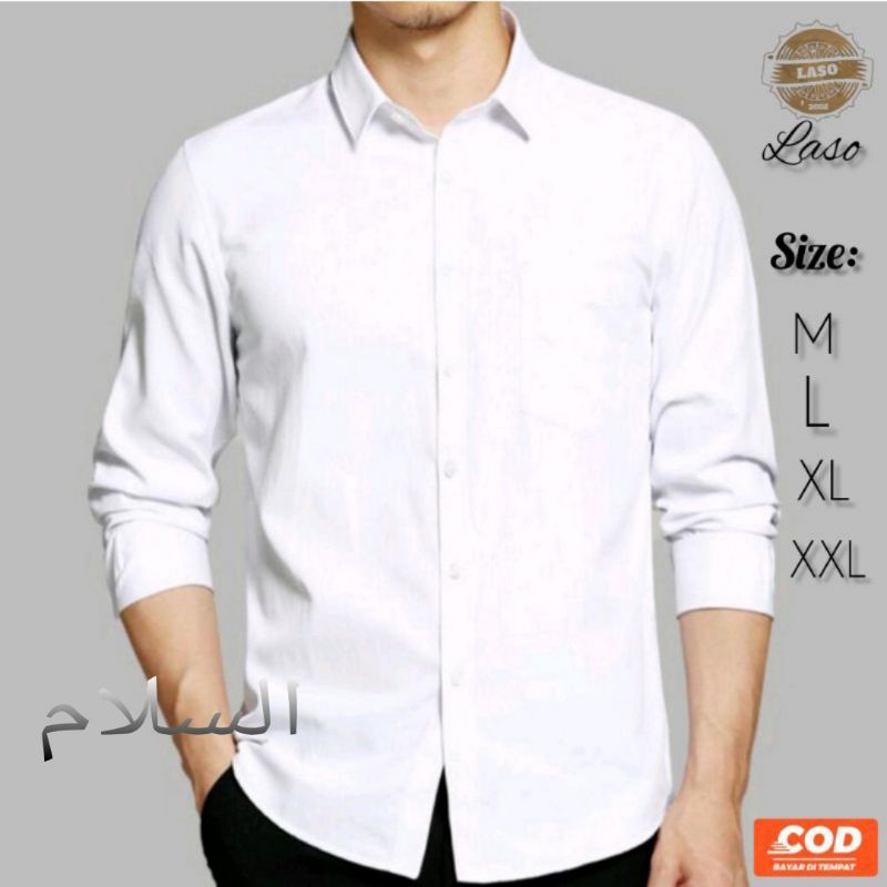 kemeja putih pria lengan panjang formal&amp;casual