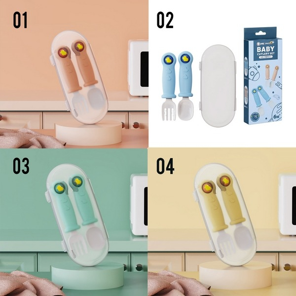 LID153 - Peralatan Makan Bayi / Sendok Garpu Bayi / Sendok Garpu Anak Belajar Makan Set 2in1 Sendok Garpu Affordable Quality!