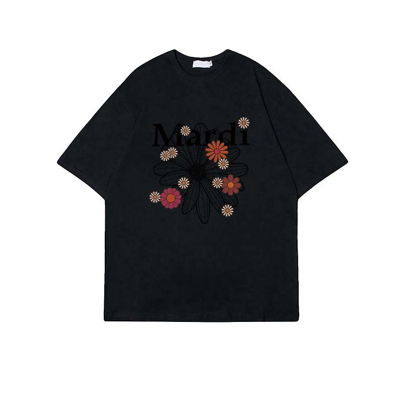 T-shirt Lengan Pendek Retro Flower Korean Style/Kaos Atasan Wanita/Baju Kaus Oversize Wanita/Kaos Wanita
