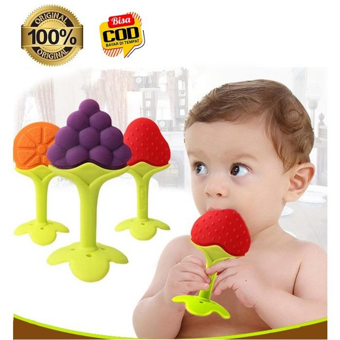 Teether Bahan Silikon / Mainan Gigitan Bayi / Baby Tooth Teether / Teether Buah / Gigitan Bayi Model Buah