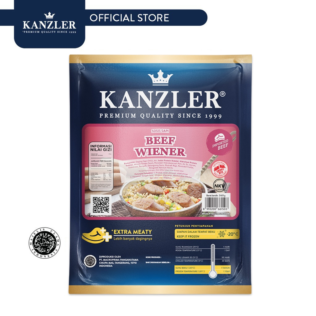 

KANZLER SOSIS BEEF WIENER 5'S 360GR