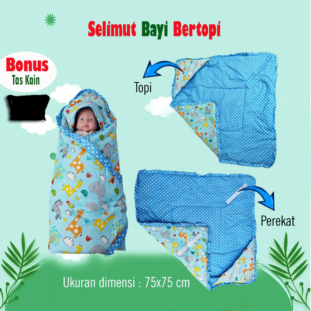 FREE TAS!! Selimut Bayi Topi baby blanket hoodie blanket baby kado lahiran bayi