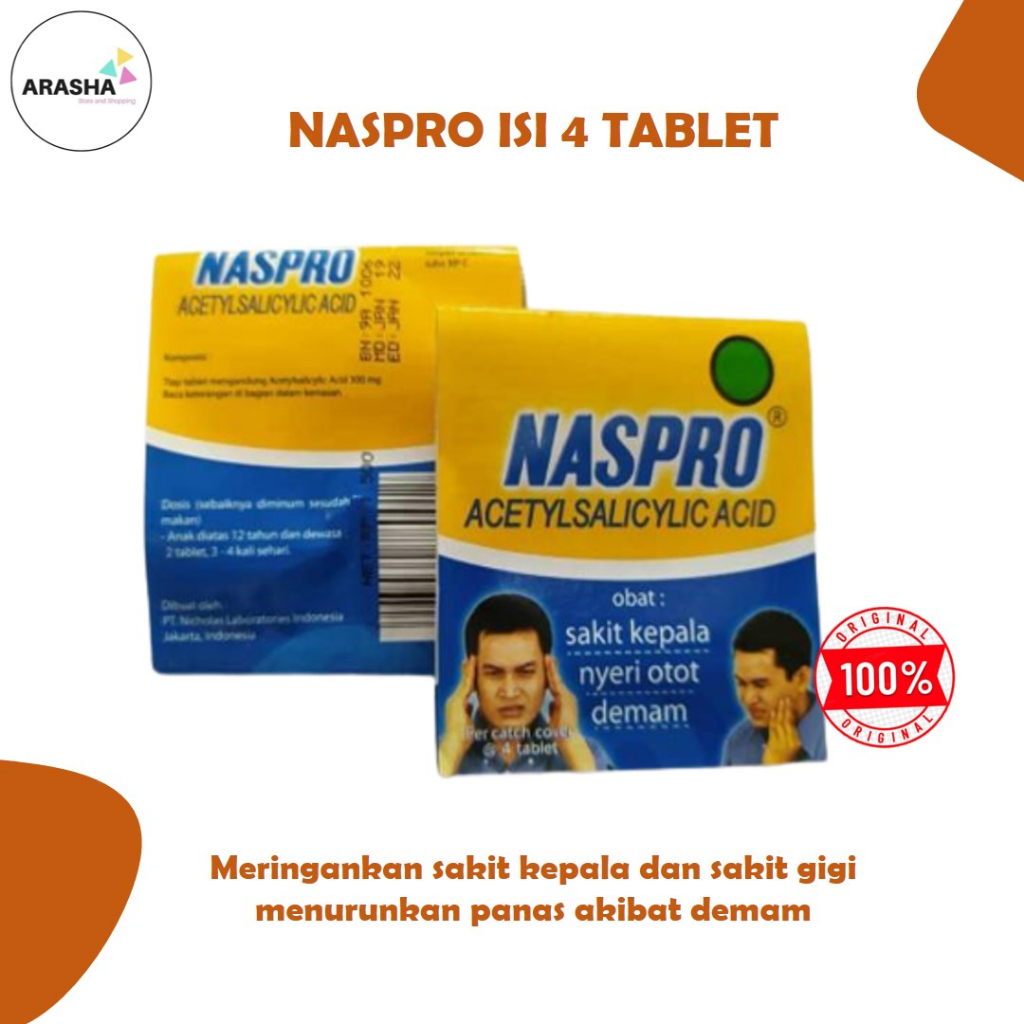 Naspro 4 Tablet - Obat Demam Sakit Kepala Sakit gigi