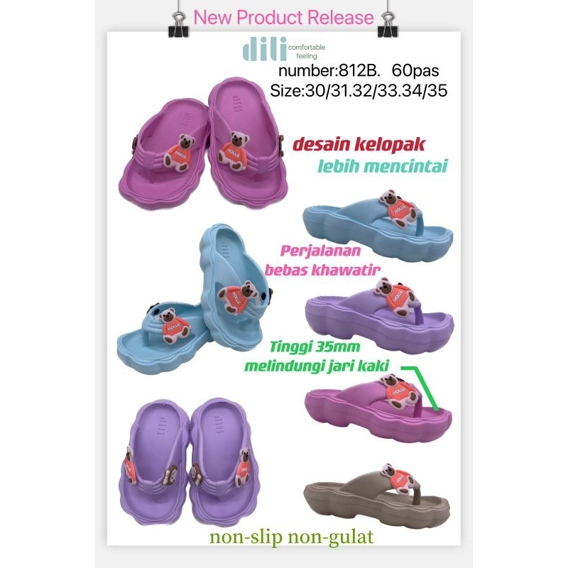 Sandal Jepit Anak Perempuan Anti Slip