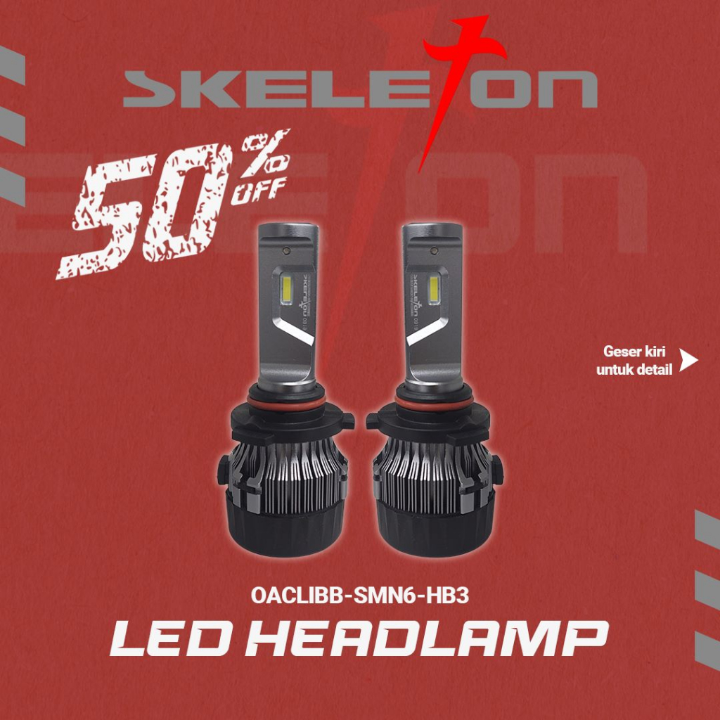 LAMPU MOBIL LED H4 / H11 / H7 / HB3 / HB4 SKELETON SKT-LIG MN6