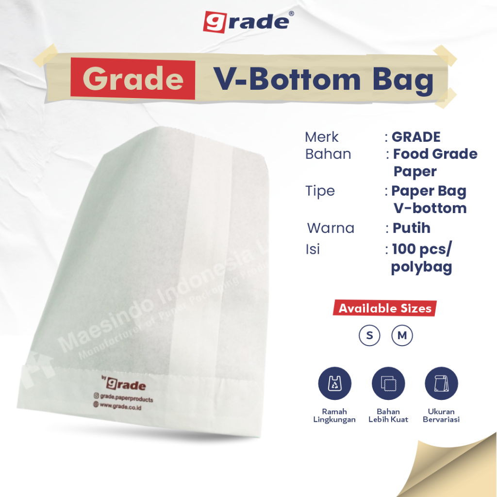 

GRADE Kantong Kertas V Bottom Street Foods Kentang Goreng