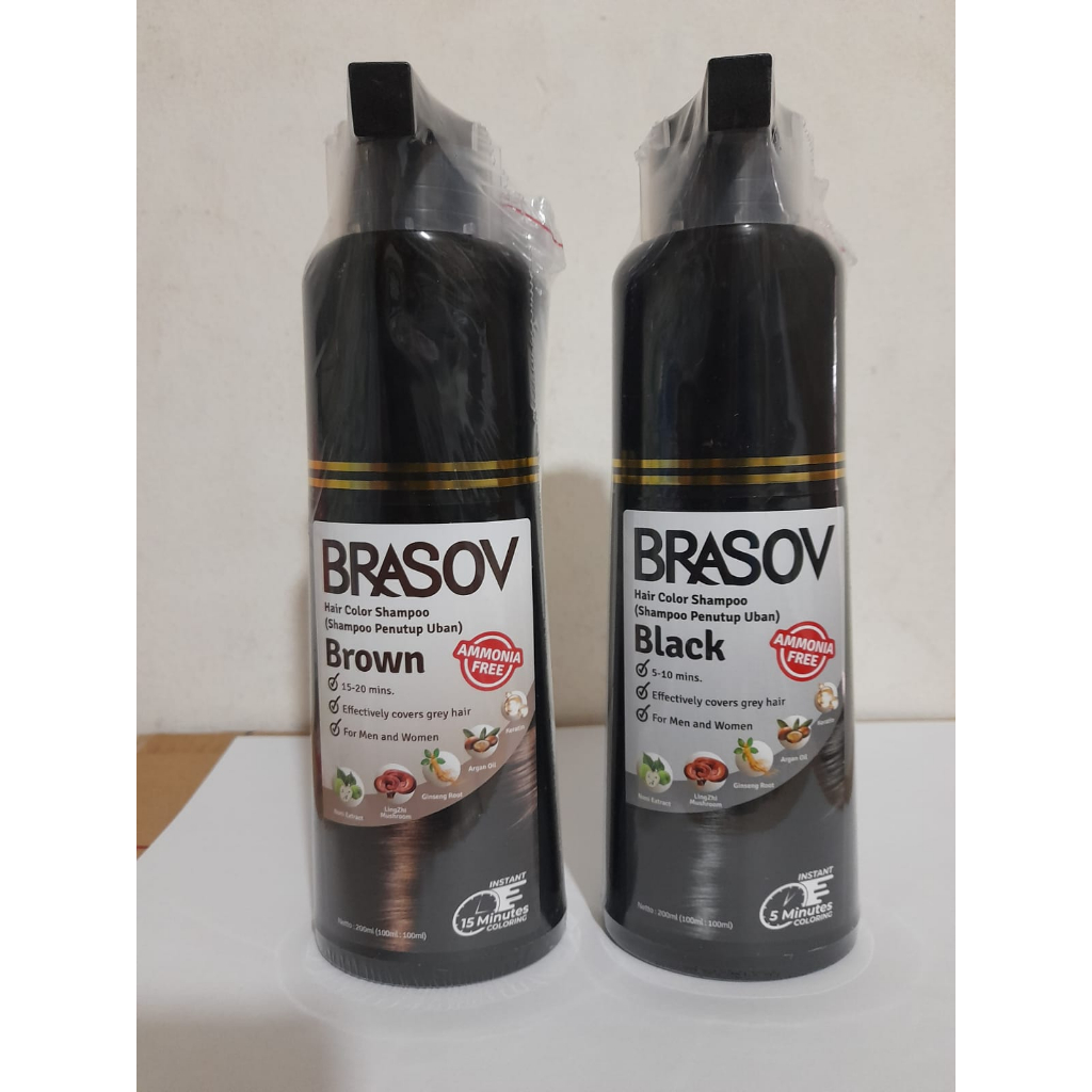 Brasov Hair Color Shampoo Penutup Uban Amonia Free 200ml