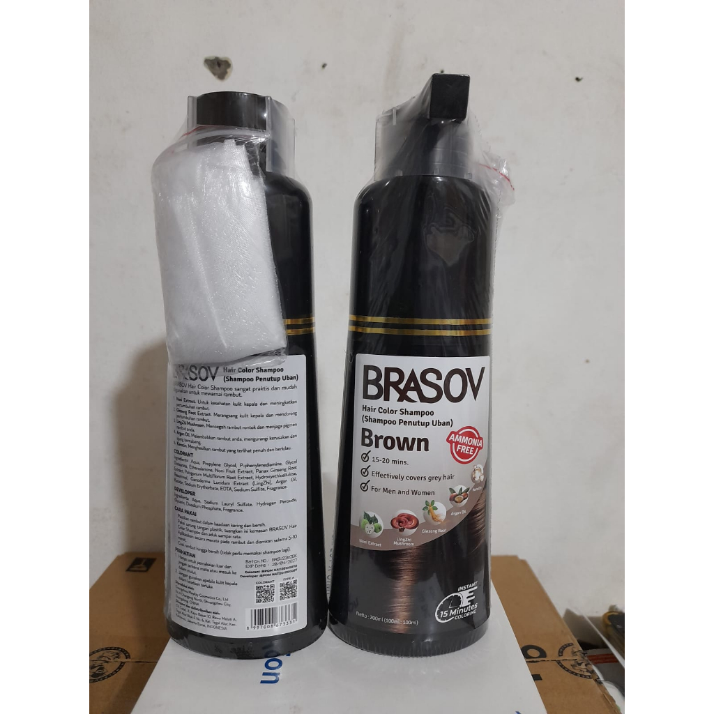 Brasov Hair Color Shampoo Penutup Uban Amonia Free 200ml