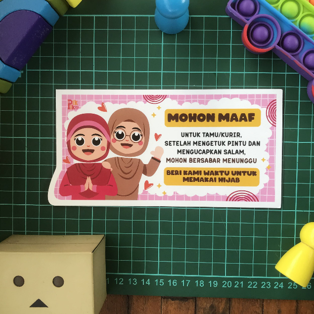 [ECER] Sticker Hijab Kurir Tamu Jilbab/Hijab Mohon Tunggu Sebentar