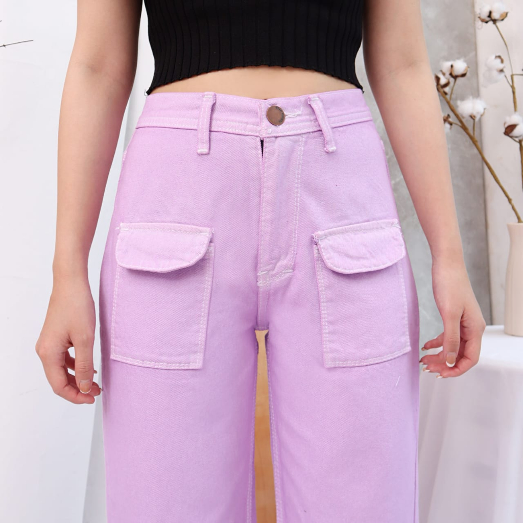 Celana Jeans Boyfriend Wanita Kantong Depan Pouch Soraya Rawis