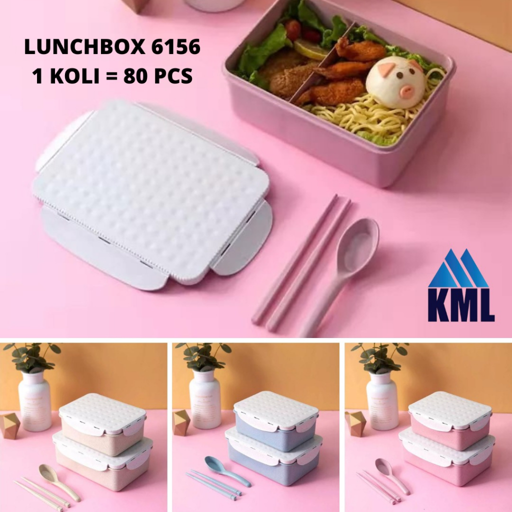 LUNCHBOX TERBARU KOTAK/KOTAK MAKAN KOTAK 2 SEKAT TERBARU KODE 6156