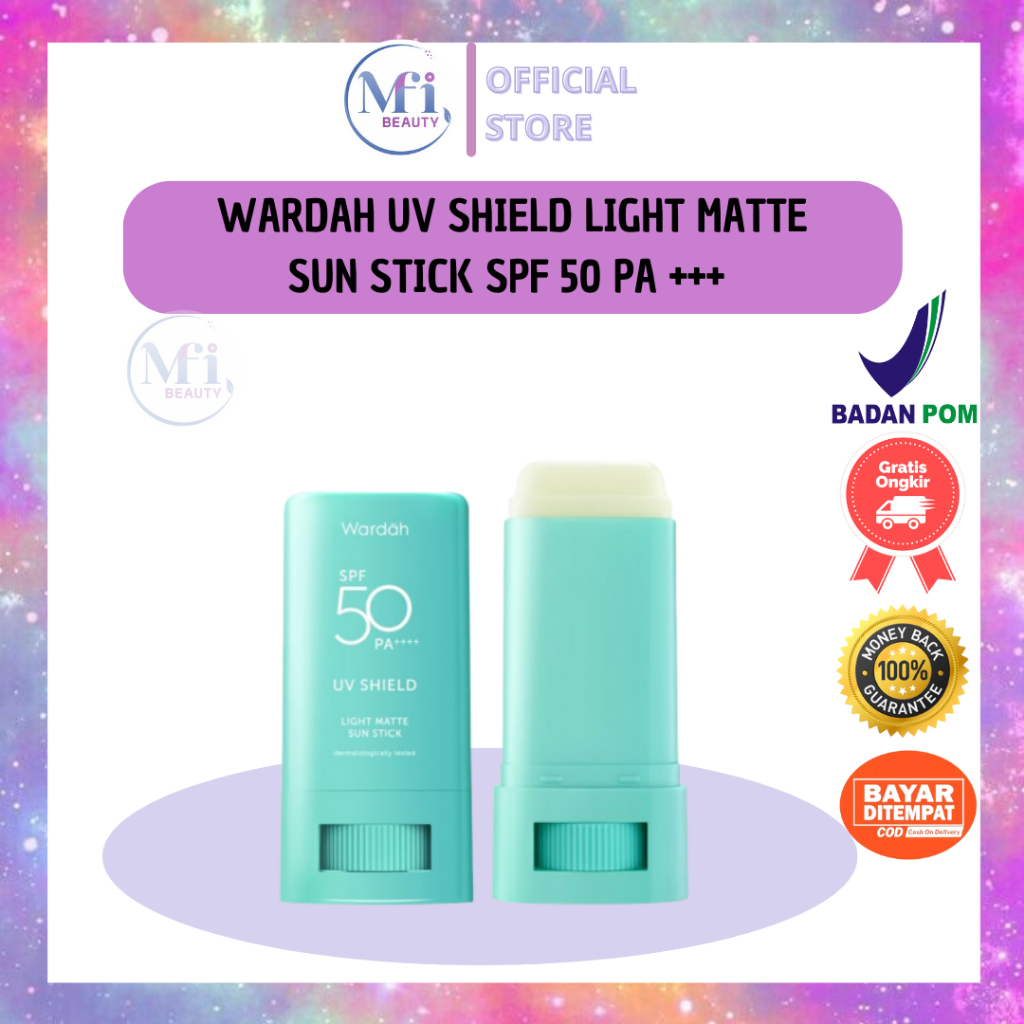 MFI - Wardah UV Shield Light Matte Sun Stick SPF 50 PA +++ | Netto 22 gr