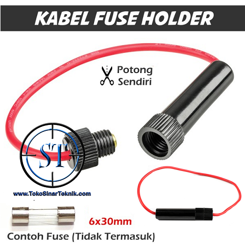 Fuse Holder Kabel Rumah Sekering Besar 6x30 Sekring Tabung Fuse Glass Kaca 6x30mm
