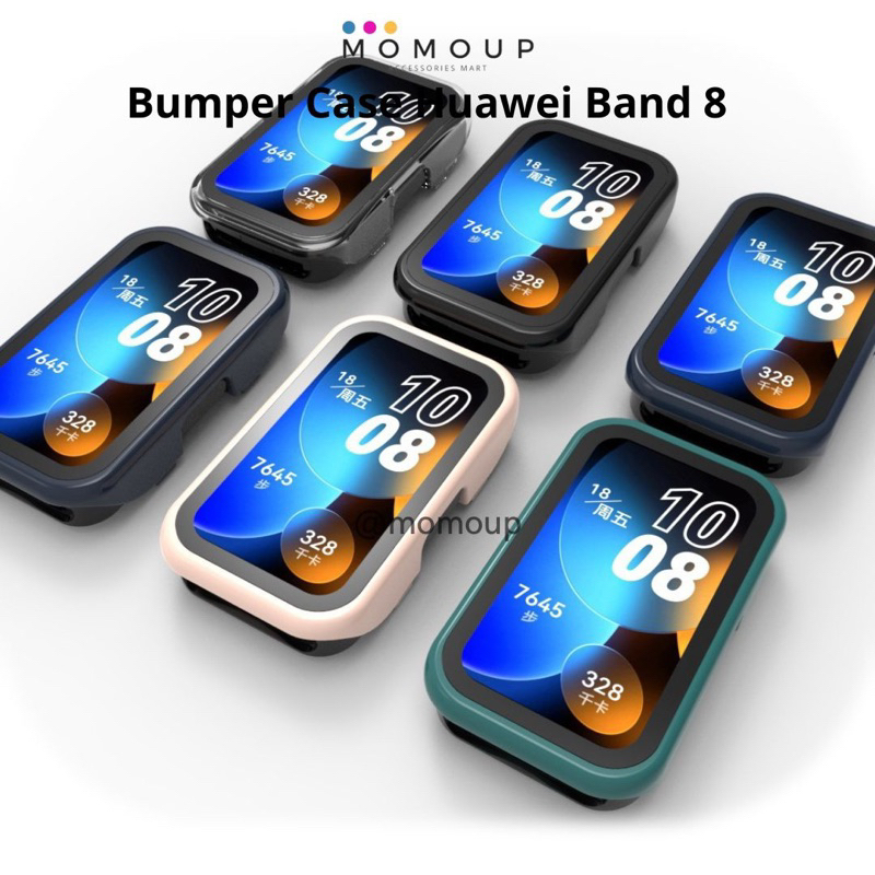 Bumper Case Huawei Band 8 Screen Guard Protector Huawei Band 8 Tempered Glass Bahan PC