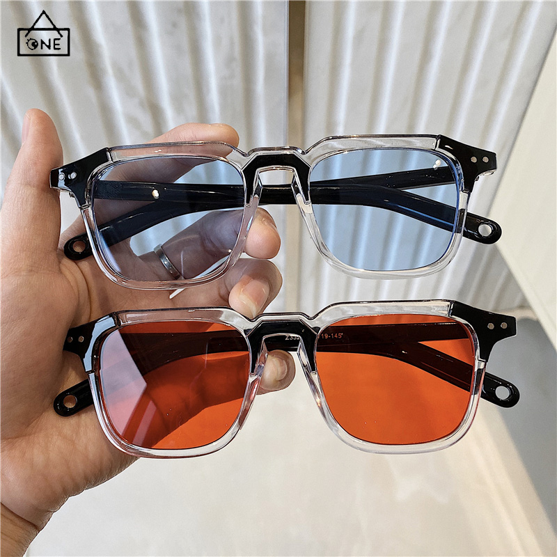 Kacamata Hitam Candy Persegi Wanita Dan Pria Warna Optik Anti Dengan Fashion Korea Square Sunglasses