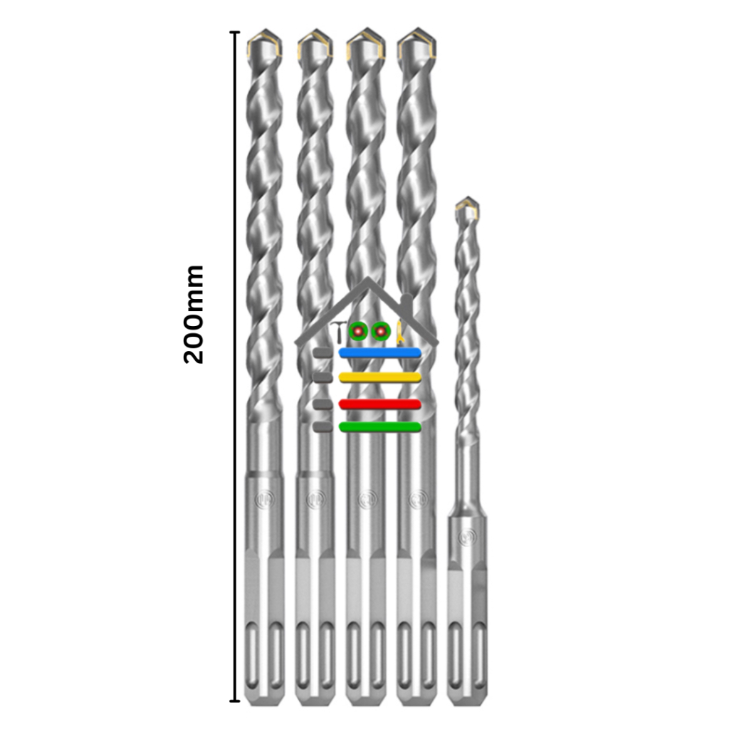 ELEKTRIK HAMMER DRILL BITS SDS SQAURE KOTAK PERSEGI BOBOK BETON TEMBOK 6 - 25MM