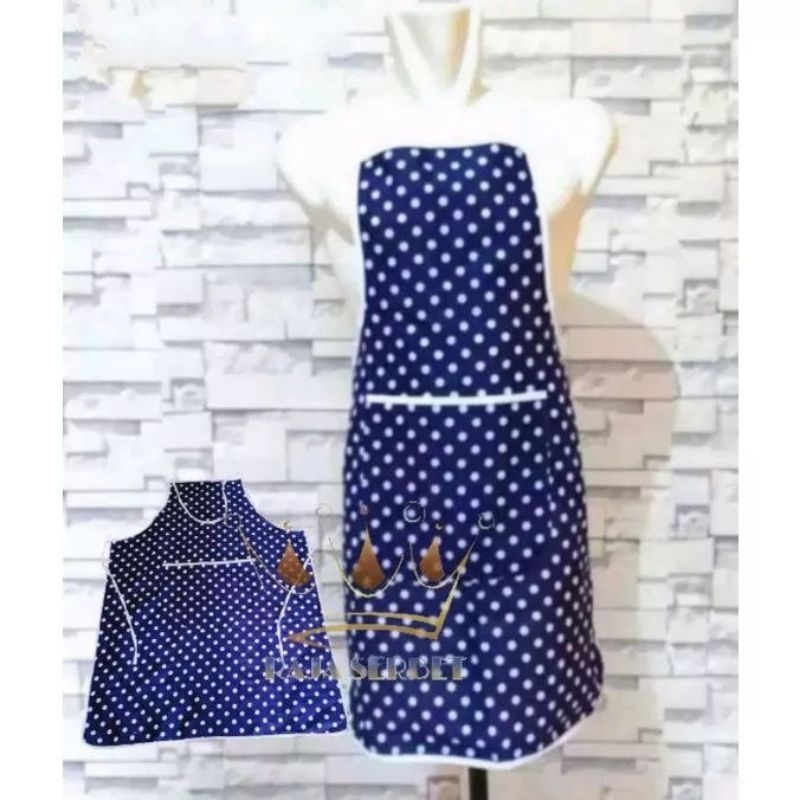 Celemek Kain Polkadot Apron Kain Memasak Celemek Dewasa Polkadot Beruang