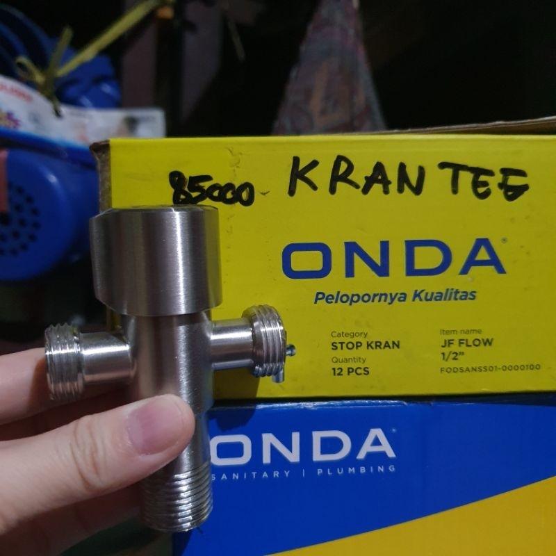 stop kran cabang kran tee kloset monoblok wastafel ONDA JF FLOW 1/2