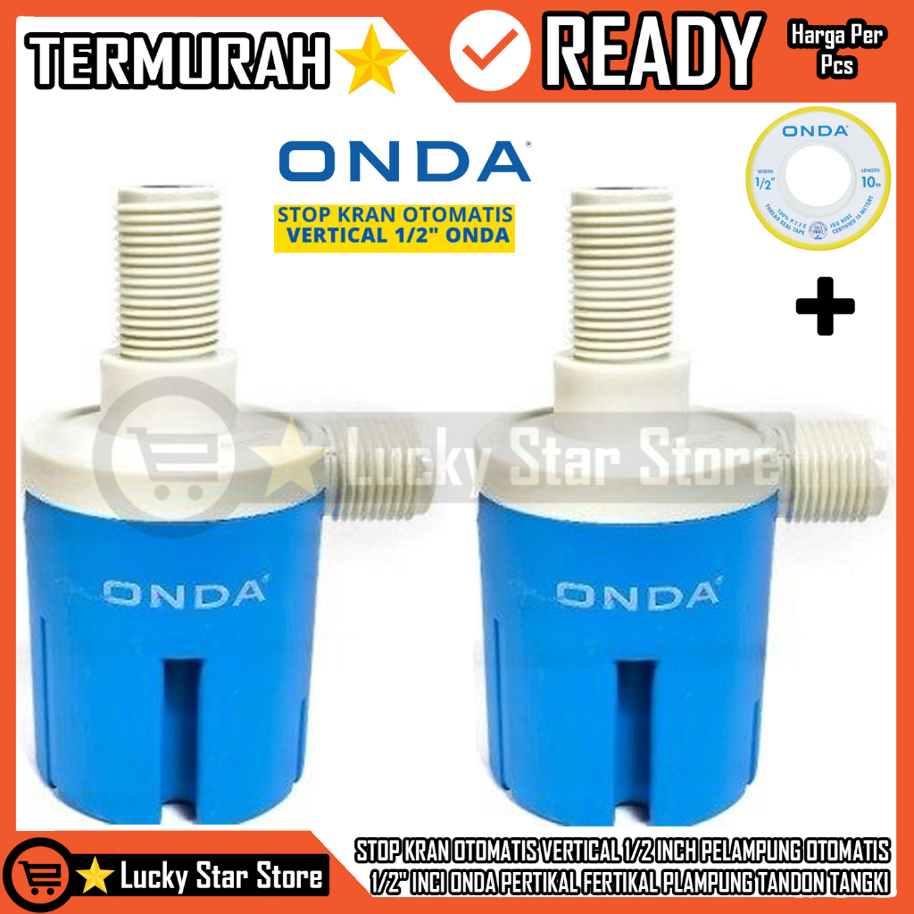 Onda Setop Keran Vertikal Horizontal Otomatis Pipa 1/2 Inchi Inch Inci Penampungan Air Bak Tedmond T