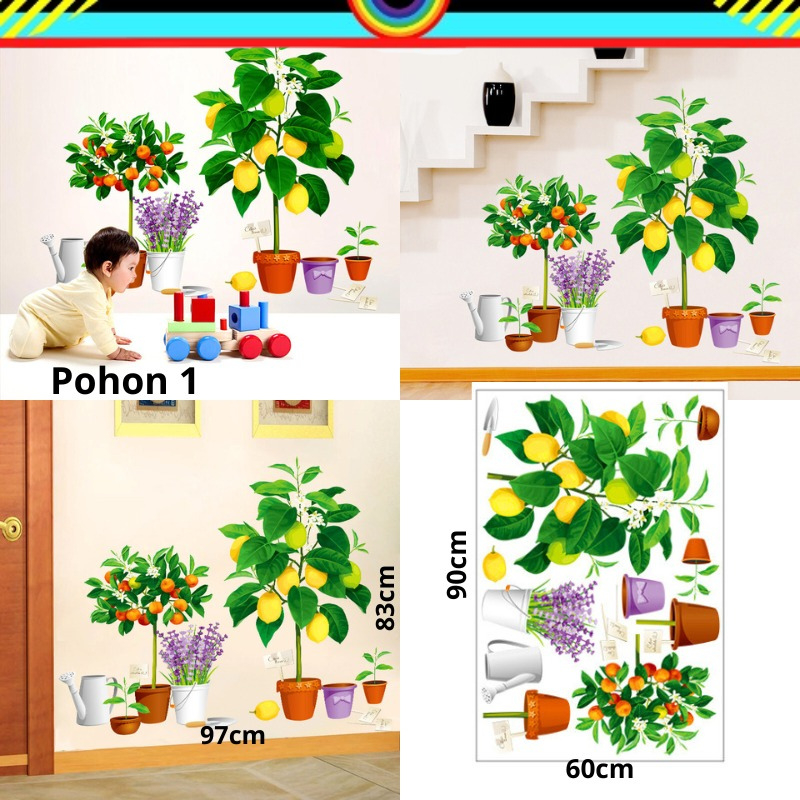 WALLSTICKER WALL STICKER STIKER SETIKER HIASAN DINDING POT POHON 1 LIME LEMON JERUK WALLPAPER TEMBOK DEKORASI RUMAH RUANG TAMU KELUARGA TEMPELAN PINTU JENDELA KACA KAMAR MANDI DEKOR KERAMIK KRAMIK LEMARI DAPUR WALLSTIKER DAUN AESTHENTIC @banyak