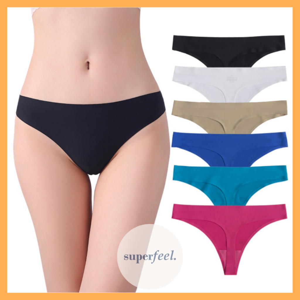 SFL CELANA DALAM SEXY THONG WANITA PEREMPUAN SEKSI LADY PANTIES PANTY NIGHT LAPIS KATUN ICESILK SEAM