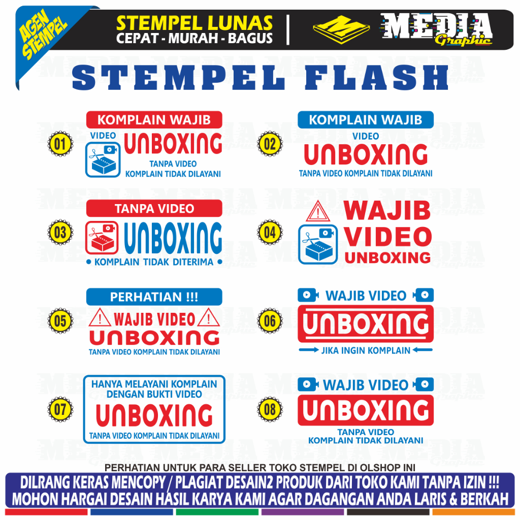 

STEMPEL UNBOXING / STEMPEL FLASH / STEMPEL OTOMATIS / STEMPEL MURAH