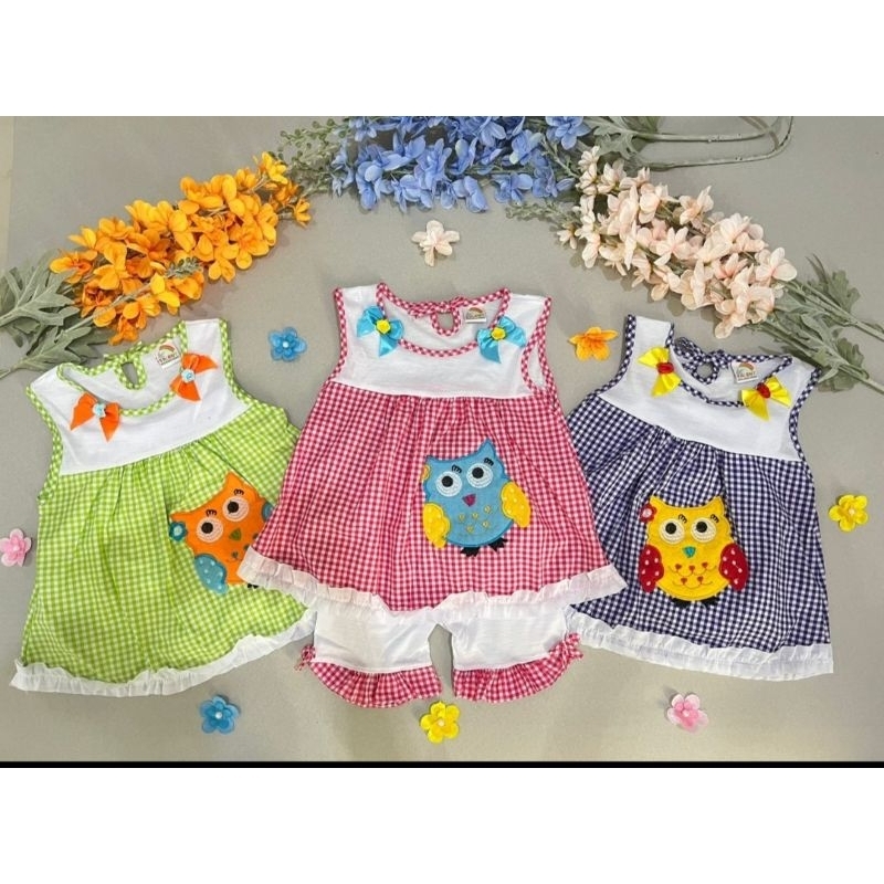 [TS 03] Baju Bayi perempuan usia 6-12 bulan motif owl