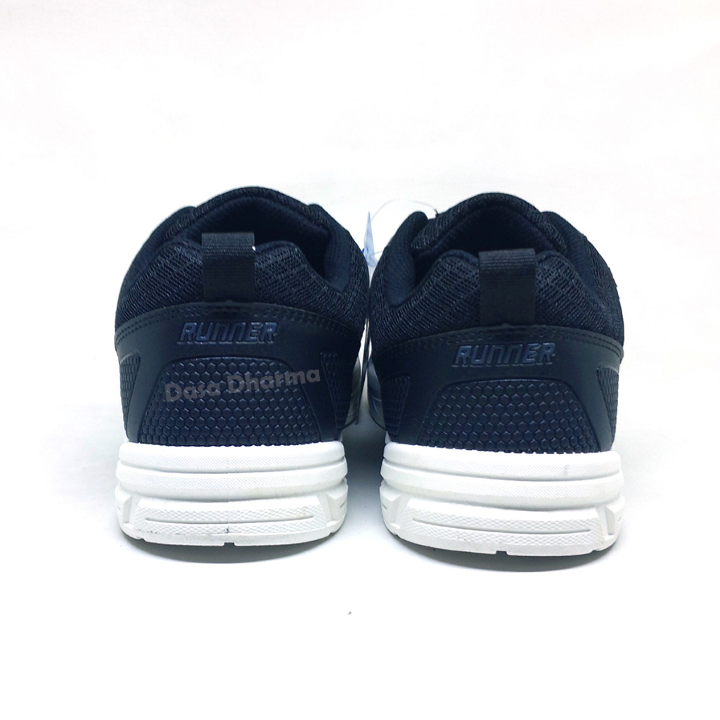 Sepatu Runner Sekolah SD SMP SMA Pria Sneakers Olahraga Hitam Putih Size 37 - 42