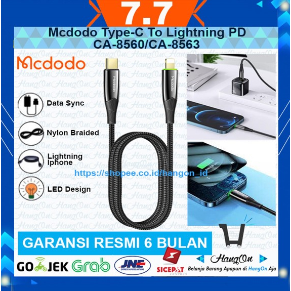 Mcdodo Kable Type C To Lightning PD Data Cable Fast Charging CA-856