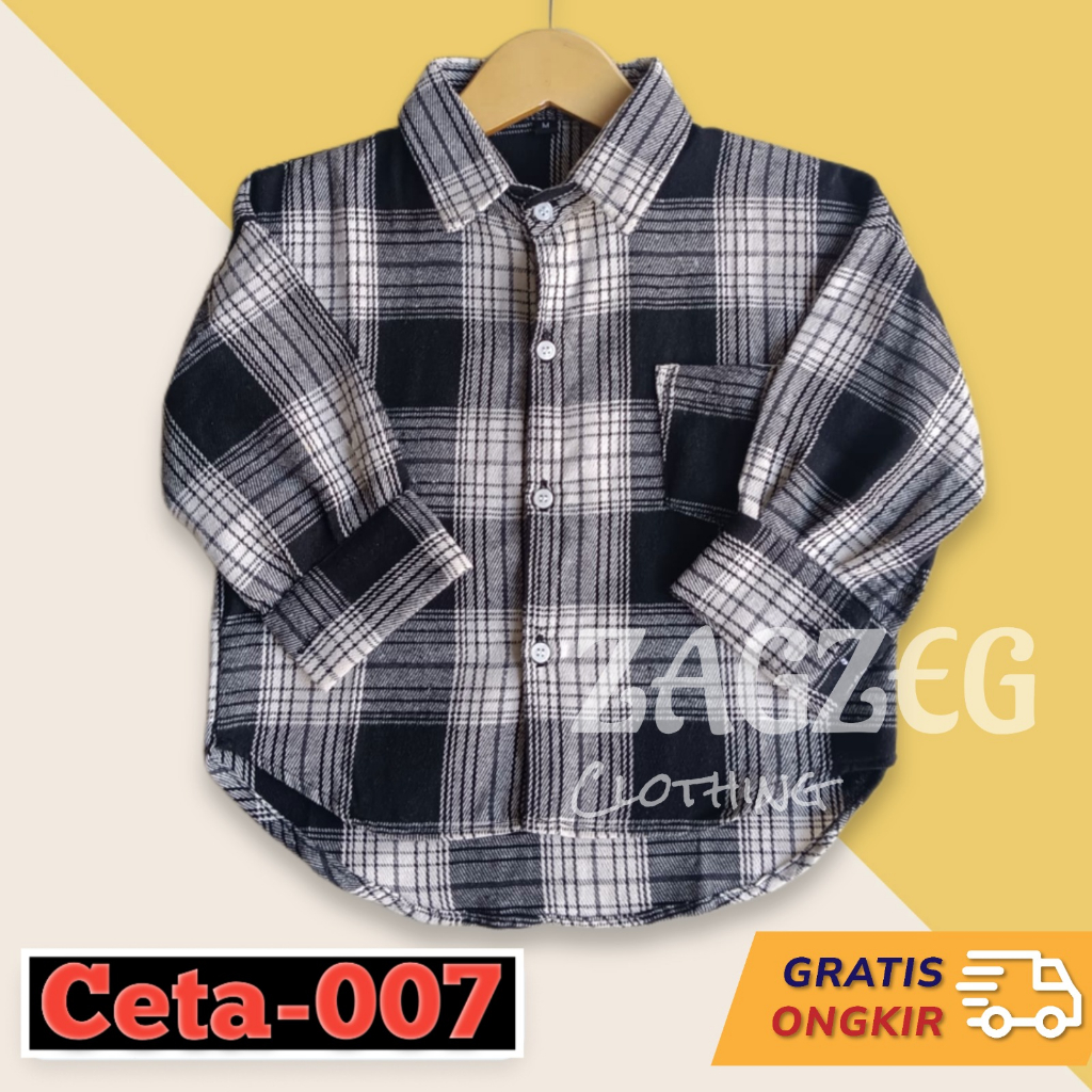 Zagzeg Clothing - Bisa Couple Bunda Baju Kemeja Anak Perempuan Crop Anak Flanel Lengan Balon Usia Umur 2 3 4 5 6 7 Tahun Atasan Blouse Crop Top Anak Fashion Anak Wanita Dewasa Model Oversize Kotak Kotak Kekinian