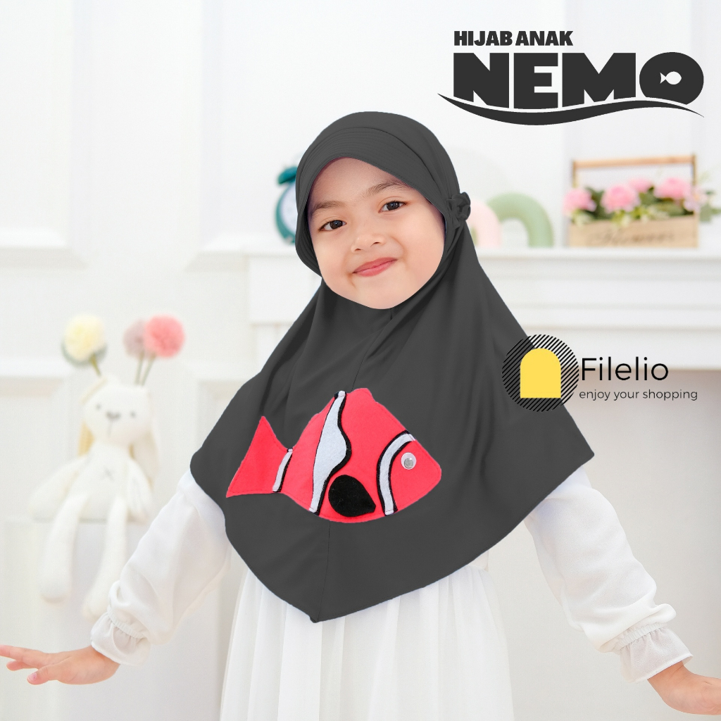 Hijab Anak TK Karakter NEMO Usia 4-7 Tahun Jilbab anak Karakter Lucu Terbaru Kerudung Anak Fish Nemo Pakaian Anak Perempuan