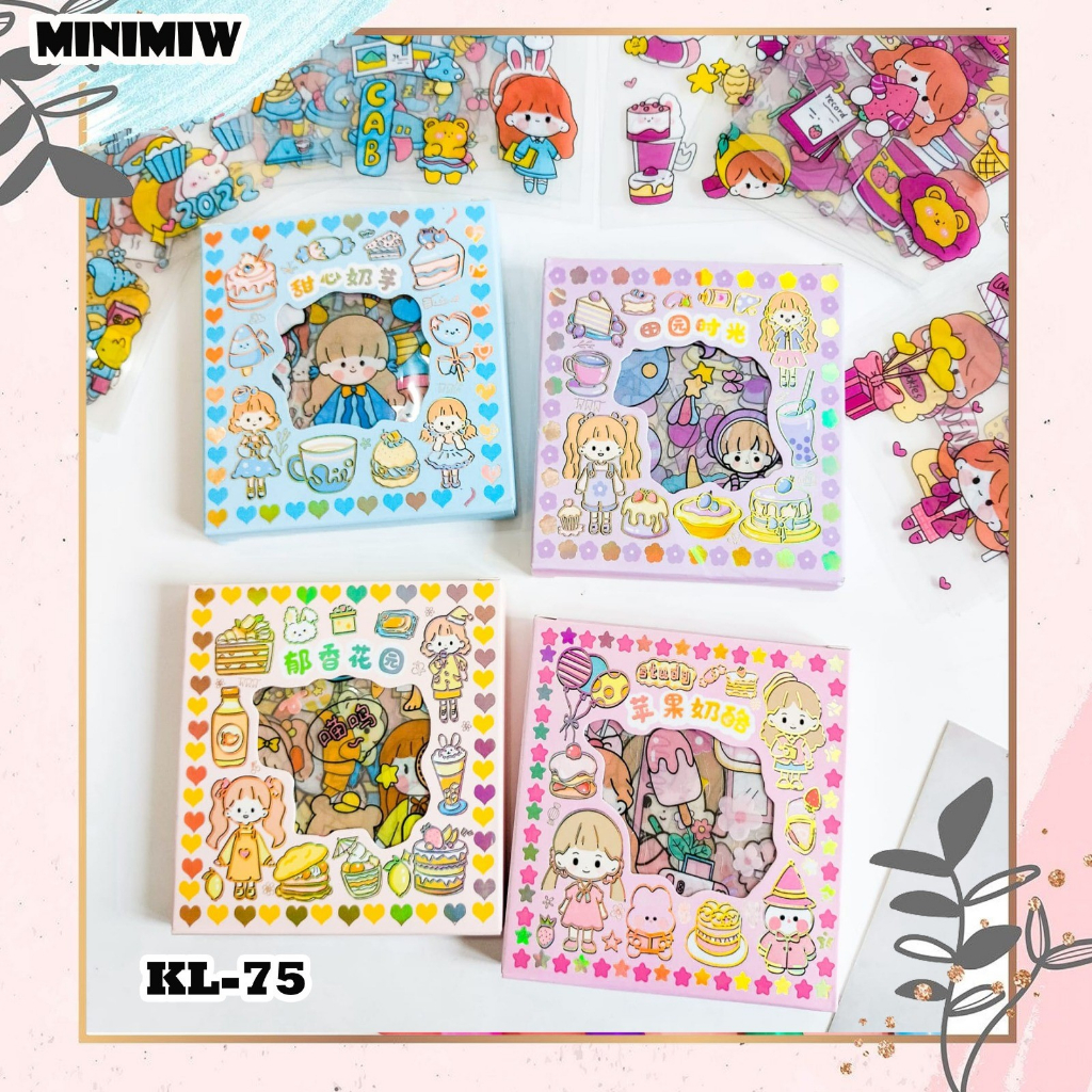 &quot;STIKER KL-75 SENMU KECIL 100 LEMBAR TERMURAH COD 100 STIKER BAGUS LUCU IMUT Daily Manual Cute Pattern  Decorative Tape Sticker Gift Box&quot;