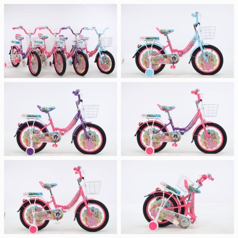 Sepeda Lipat Evergreen Mini 16 Girl Folding Bike Sepeda Anak Pink