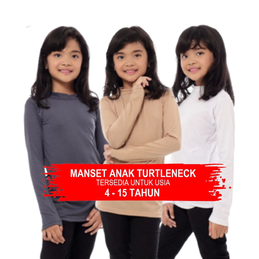 Sale!! Manset Dalaman Baju Anak Lengan Panjang / Baju Dalaman anak Usia 4-15 Tahun Manset Spandek